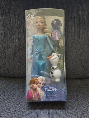 Disney Frozen Elsa Doll & Olaf Set Mattel 12" Elsa New in Box 2014